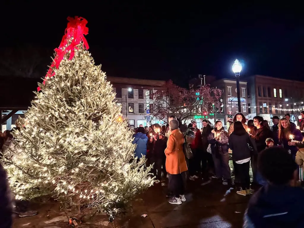 Christmas Tree lighting in Brattleboro. 