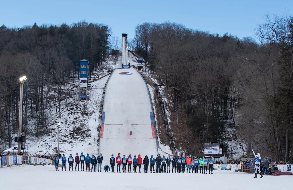 Festivities at the 2024 Harris Hill Ski Jump.