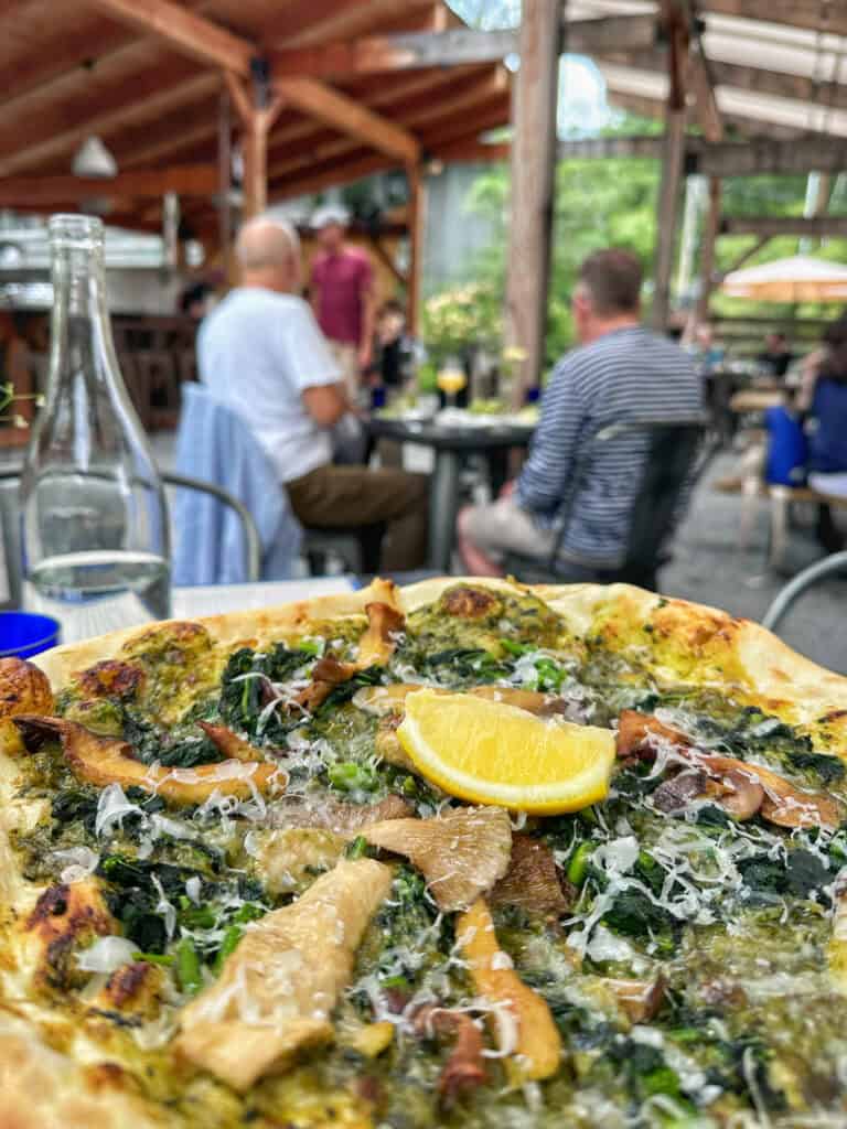 Our recent meal in the Yard at the Crooked Ram in Manchester, Vermont.