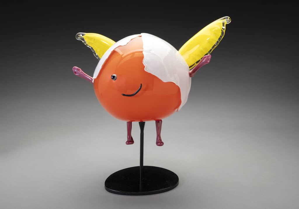 "Orangella" designed by Anna Andriano, age 11, created in glass by Robert DuGrenier, from "Glasstastic"