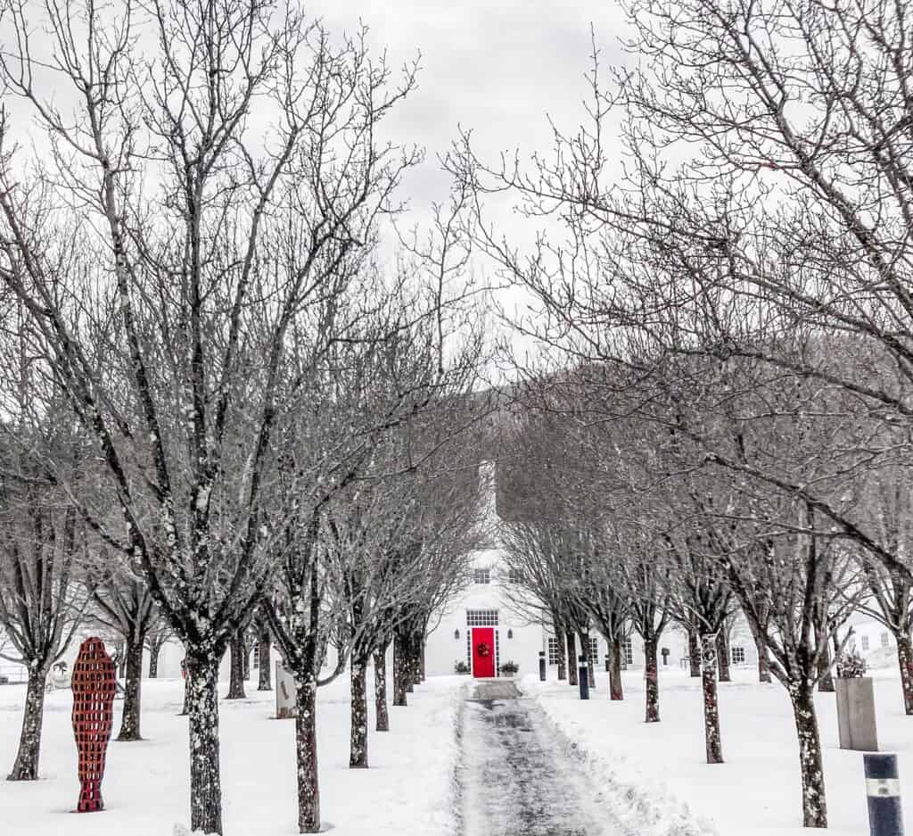 Winter at Southern Vermont Arts Center in Manchester.