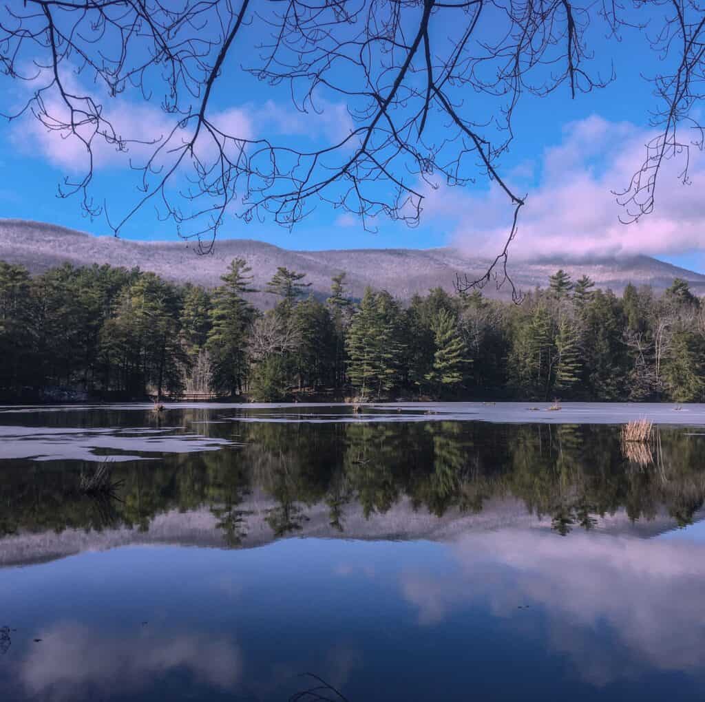 Lake Shaftsbury when the ice is just starting to freeze. 