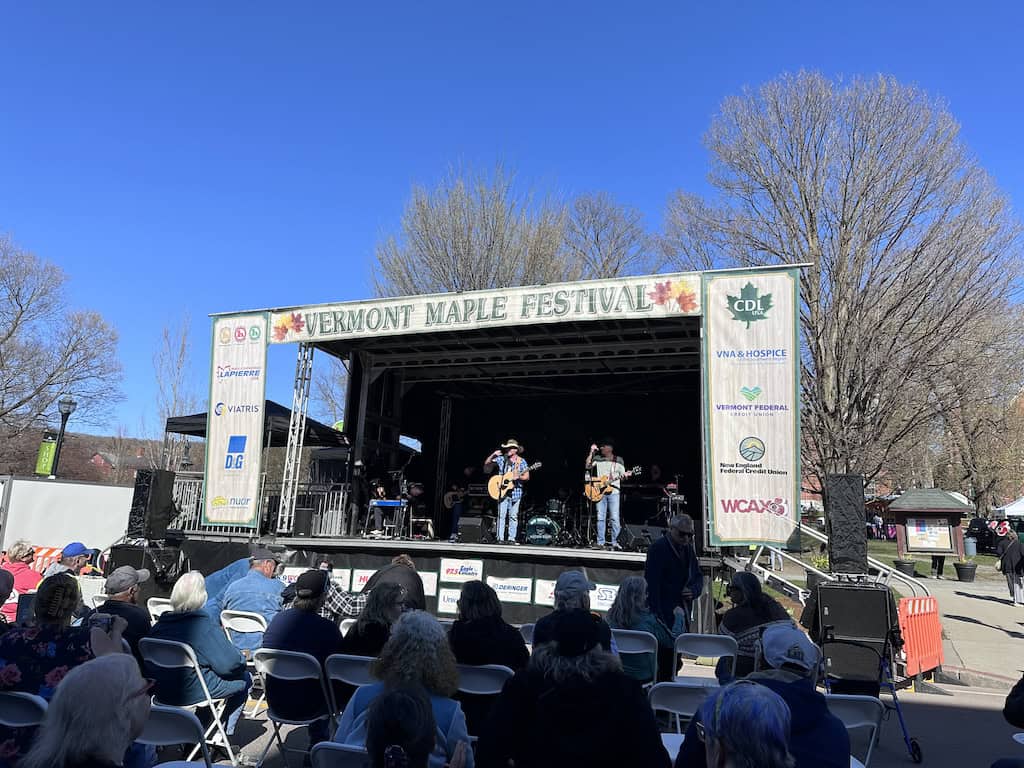 The outdoor stage at the Vermont Maple Festival. 