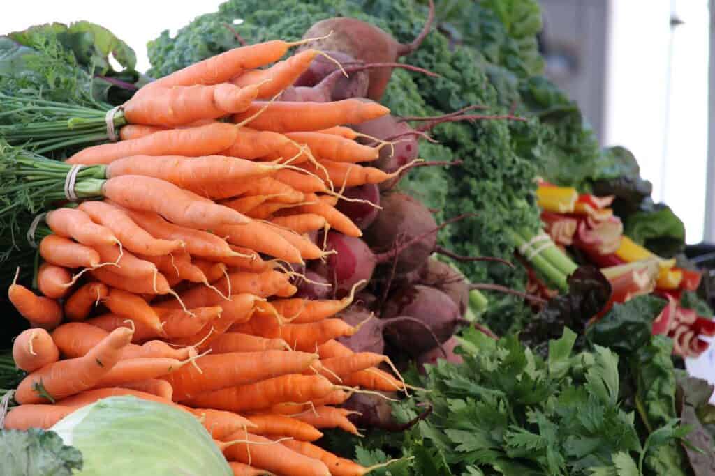 Produce at the Burlington Farmers' Market.