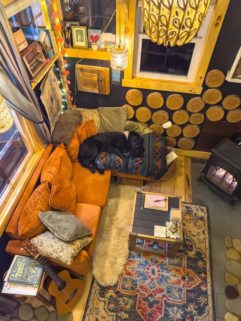 The cozy interior is perfect for unplugging.
