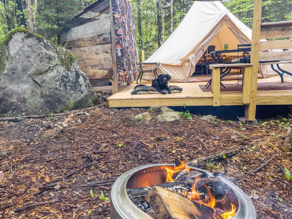 The Pebble Tent at Stone City Glamping in Hardwick, Vermont.