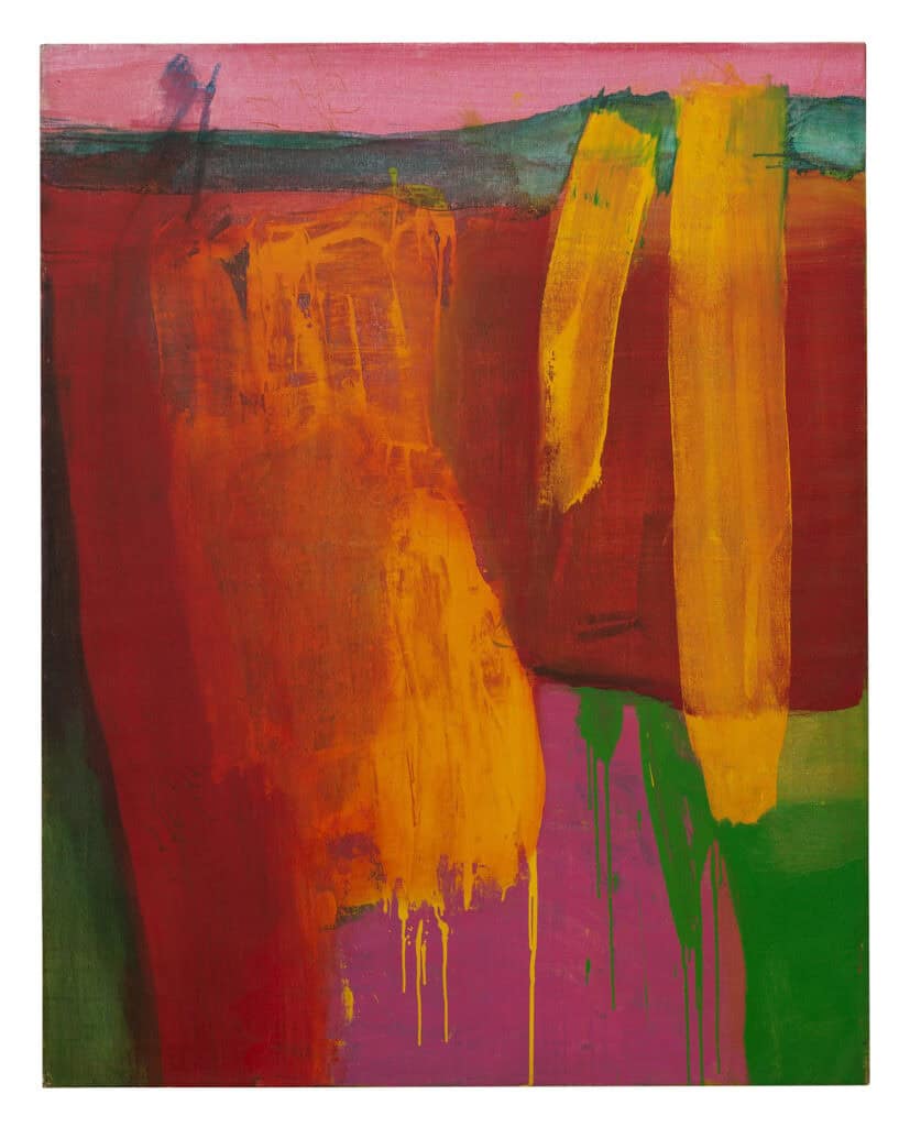 Emily Mason, "Stillness is Volcanic" (1966), oil on canvas, 54 x 43 inches. © Emily Mason and Alice Trumbull Mason Foundation, Inc. (ARS). Courtesy of Miles McEnery Gallery, New York, NY.