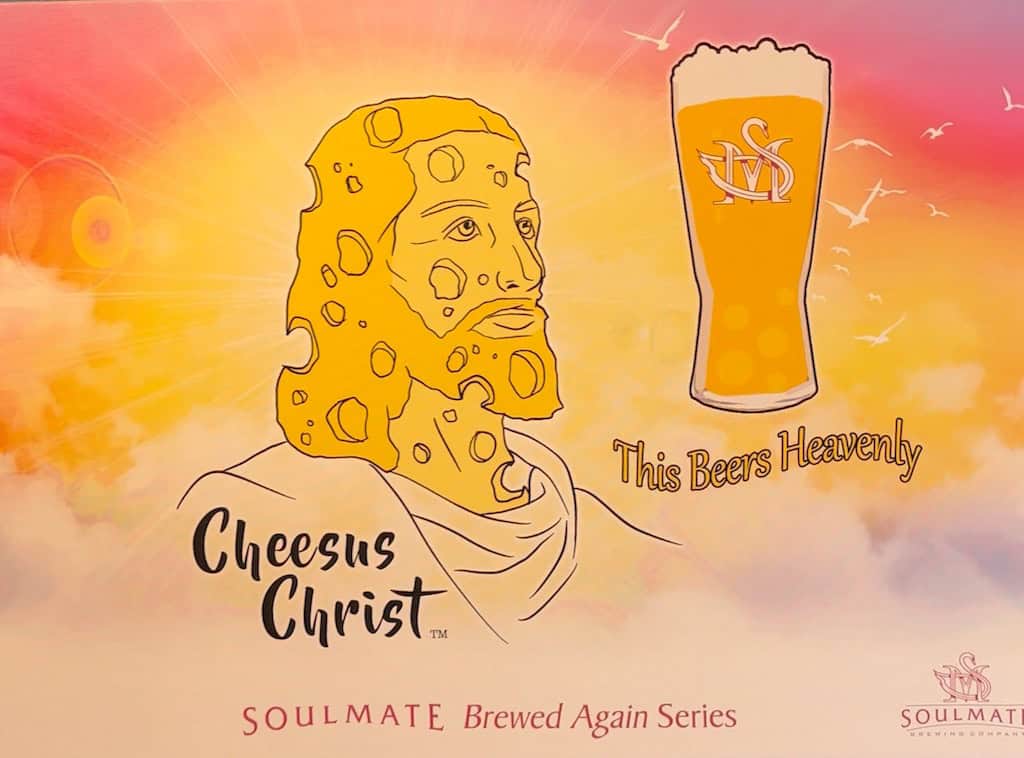 Cheesus Christ beer label from Soulmate Brewery. 