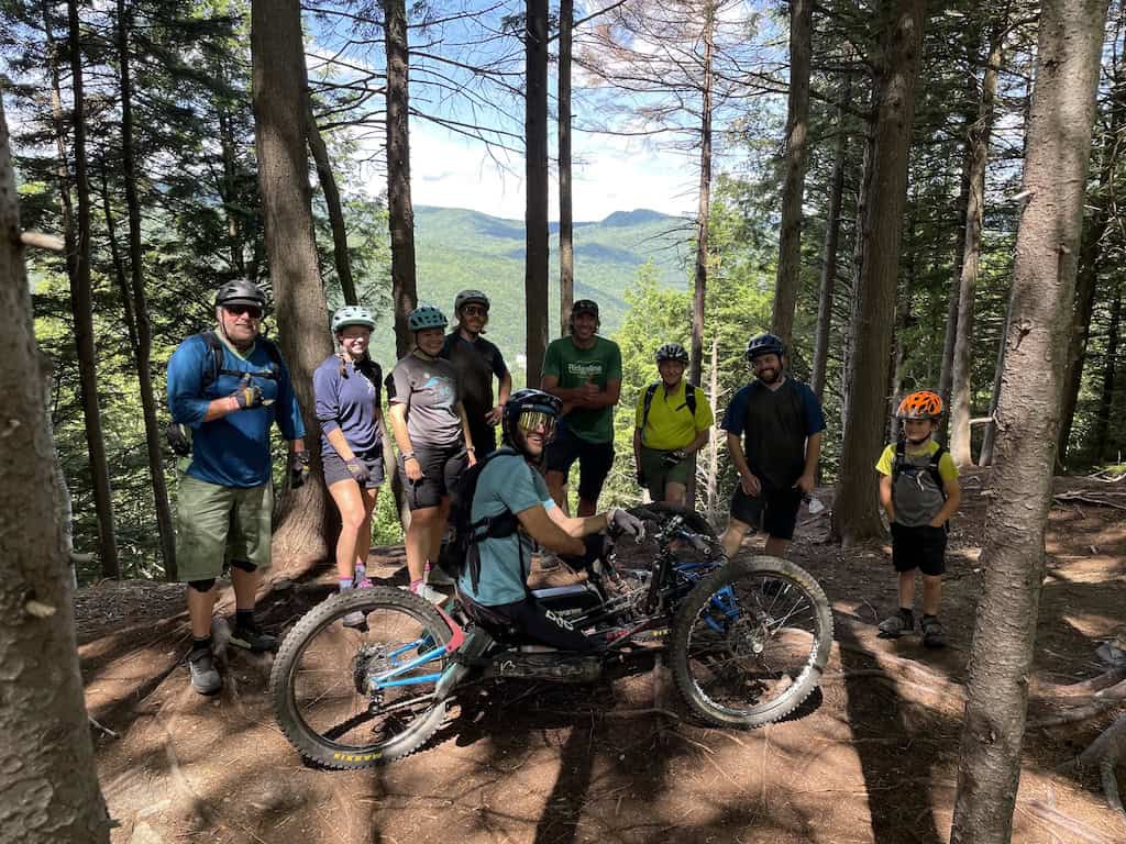 An adaptive cyclist enjoys the beautiful trails in Vermont.