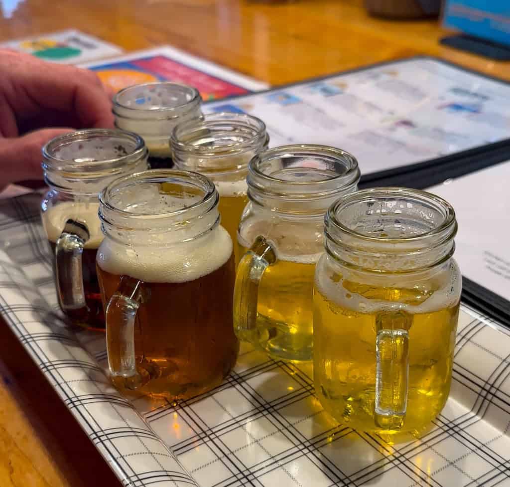 Our flight of tasty beers from Soulmate. 