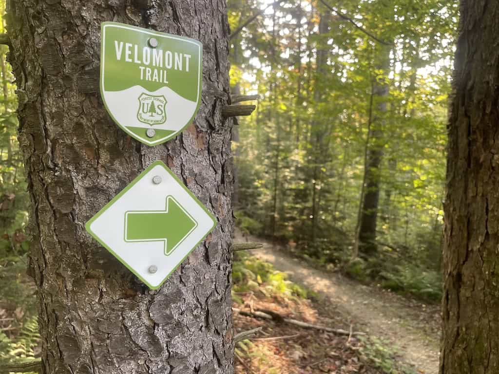Velomont Trail signage.