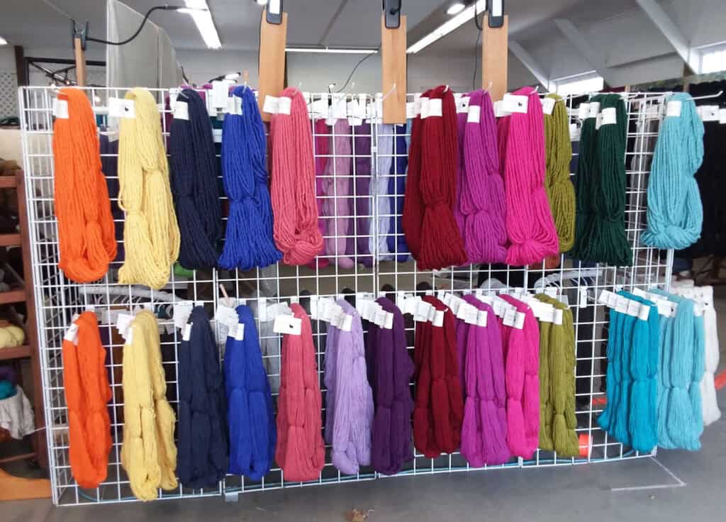 Yarn on display at the Vermont Sheep & Wool Festival.