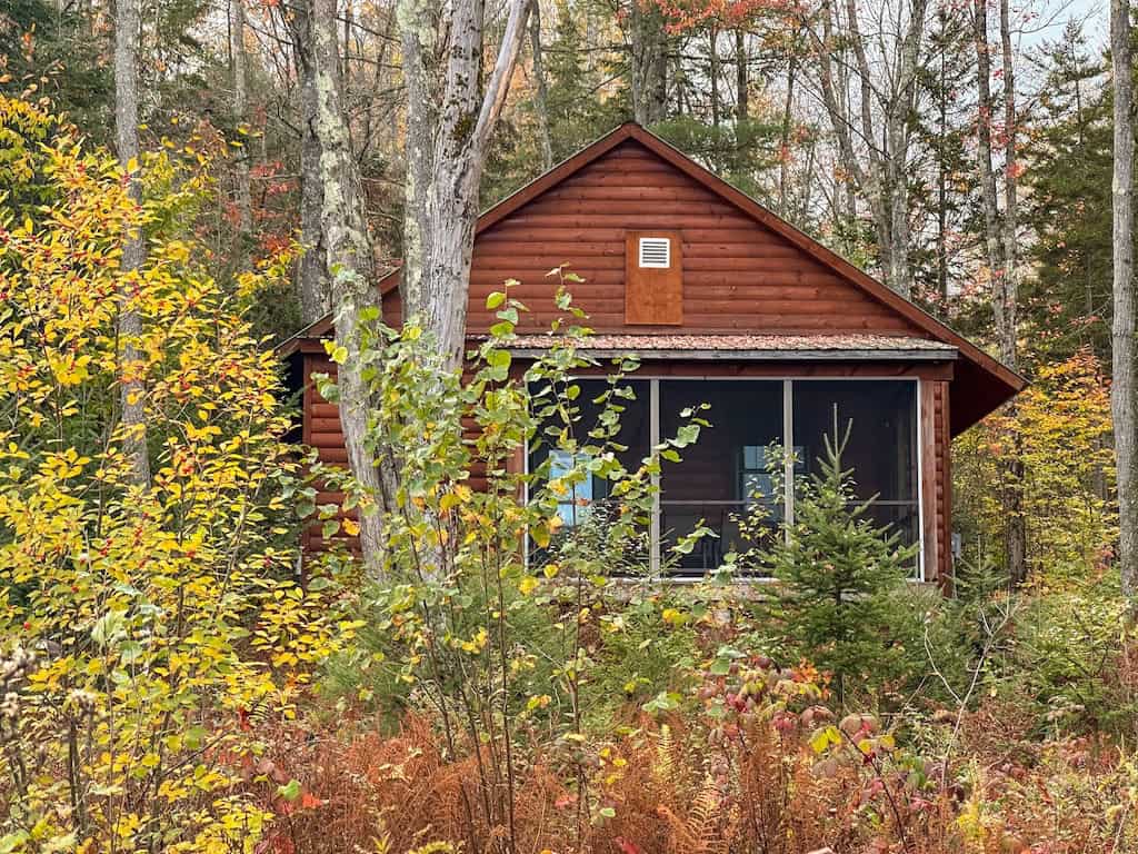 The back of cabin #3 at Robert Frost Mountain Cabins in Ripton.