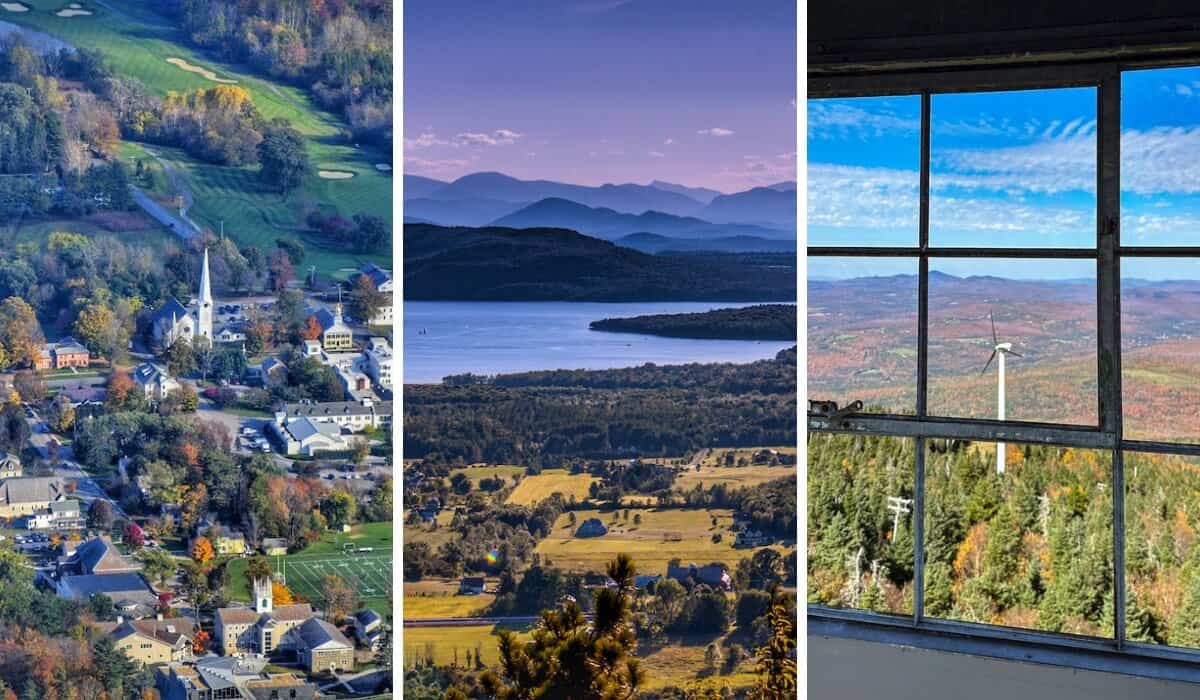 The view from Mount Equinox, Mount Philo, and Burke Mountain.