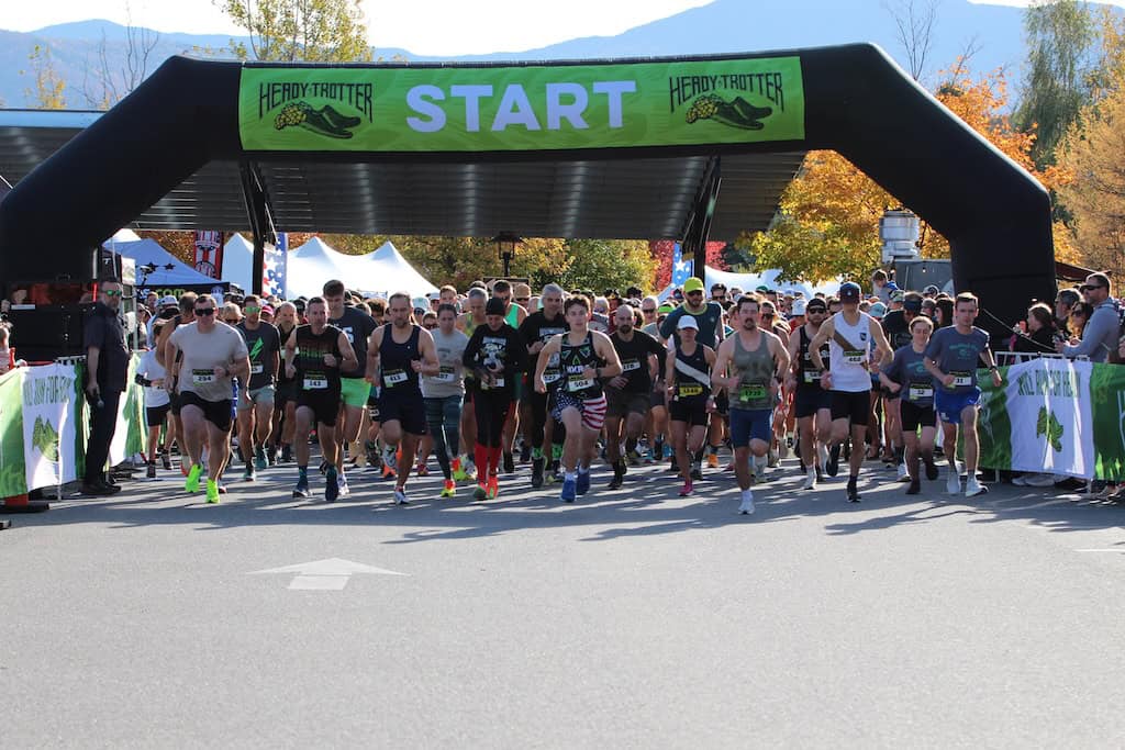 Runners taking part in the Heady Trotter in Stowe, Vermont. 